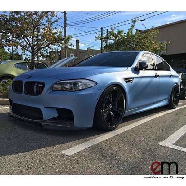 BMW M5 Wrapped in Avery SW Matte Frosty Blue Metallic Vinyl