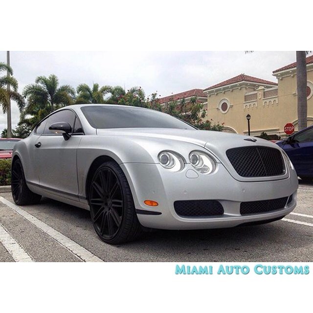 Bentley Wrapped in Avery SW Matte Silver Metallic Vinyl