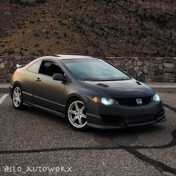 Honda Civic Wrapped in 3M 1080 Matte Dark Gray Vinyl