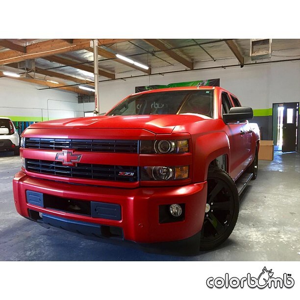Chevrolet wrapped in 3M 1080-S363 Satin Smoldering Red