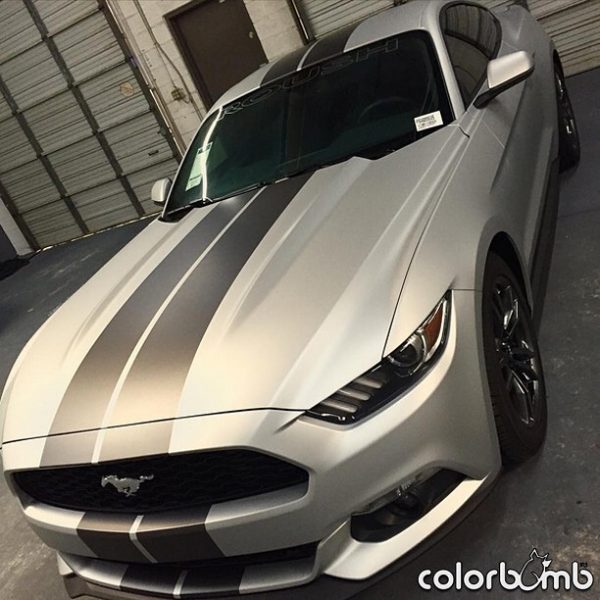 Ford Mustang Wrapped In Avery Sw900 857m Matte Silver Metallic
