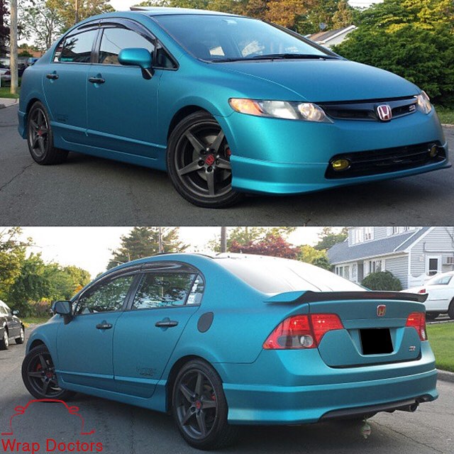 Honda wrapped in Avery SW900-648M Matte Lagoon Blue